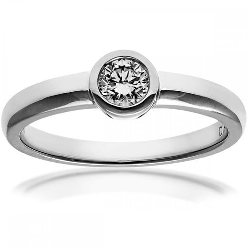 18ct White Gold Ring, 0.25ct Certified Diamond, Round Brilliant