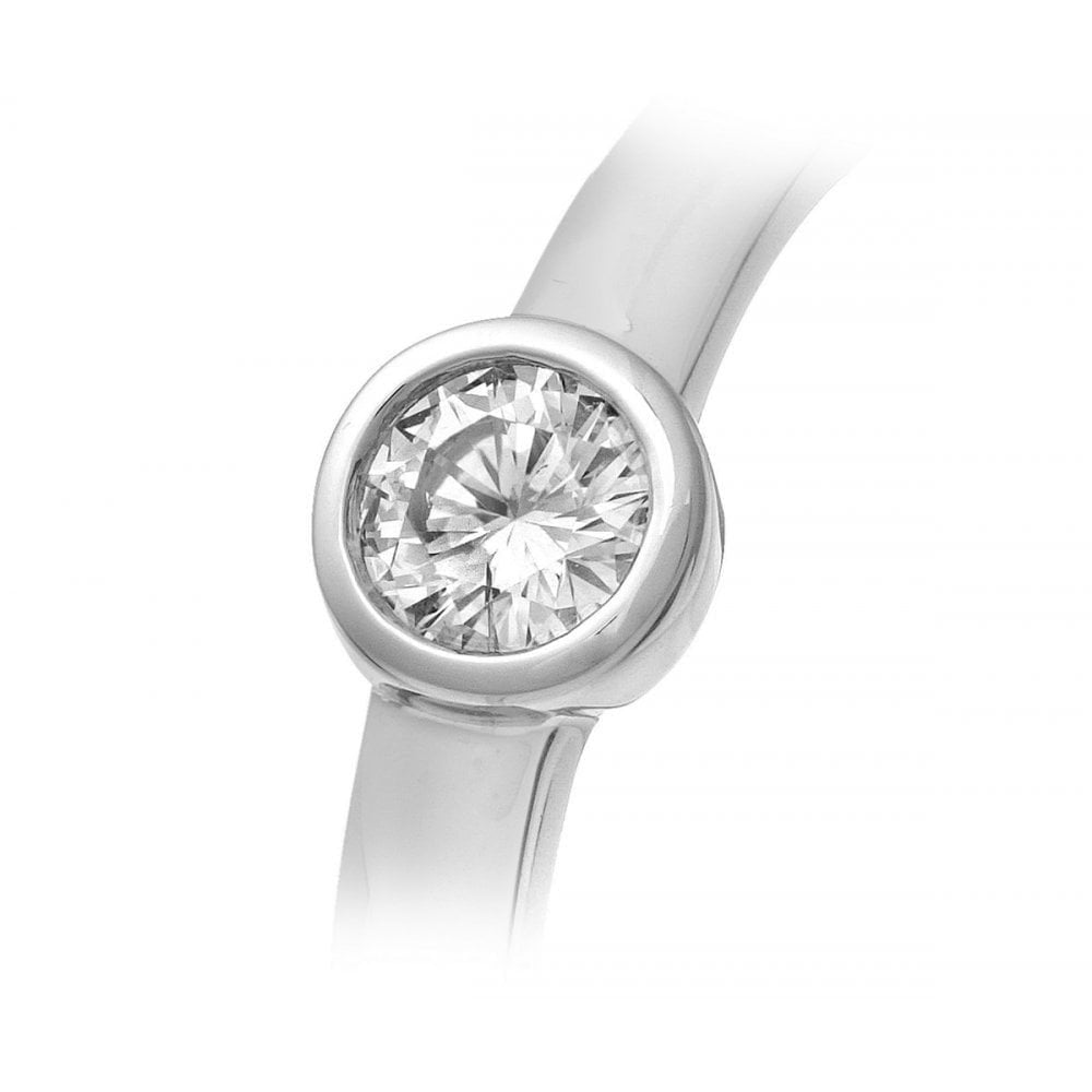 18ct White Gold Ring, 0.25ct Certified Diamond, Round Brilliant
