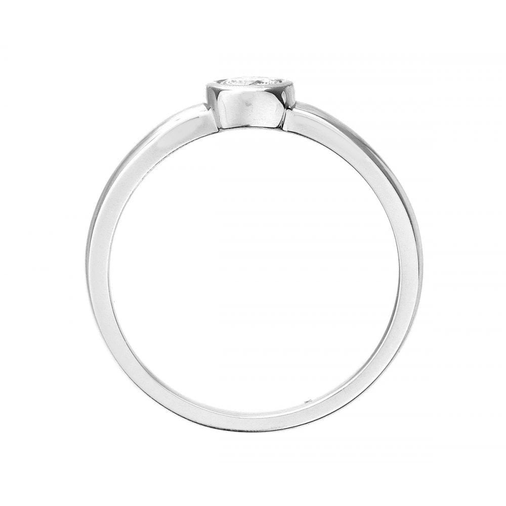 18ct White Gold Ring, 0.25ct Certified Diamond, Round Brilliant