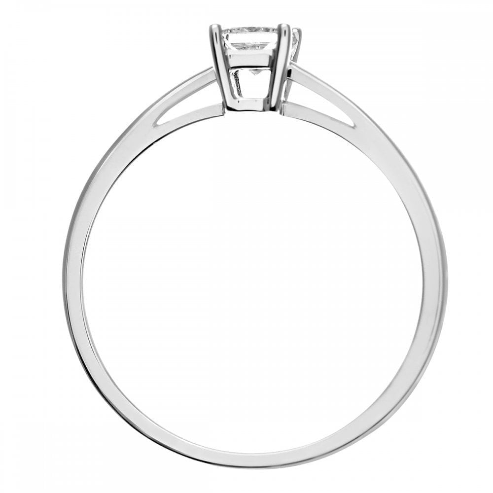 Platinum Engagement Ring, J/I Certified 0.25ct Diamond, Princess Cut