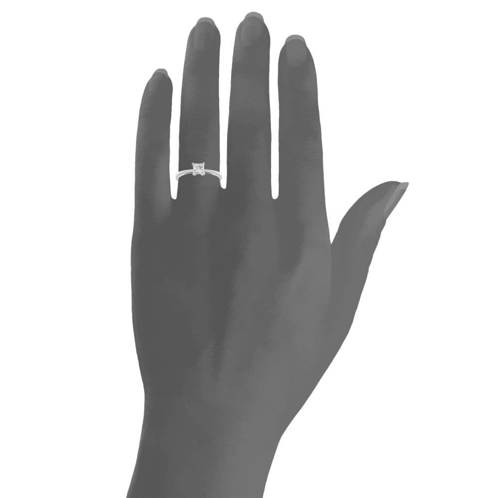 Platinum Engagement Ring, J/I Certified 0.50ct Diamond, Princess Cut