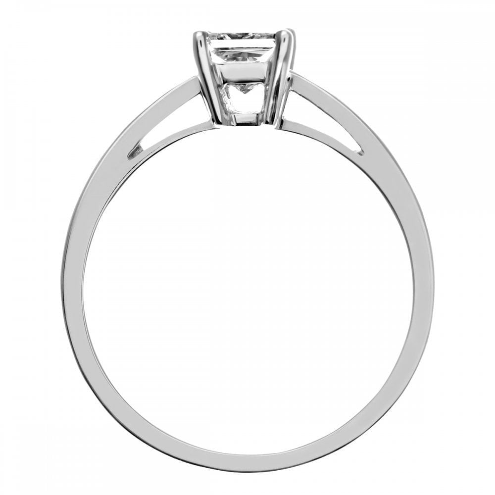 Platinum Engagement Ring, J/I Certified 0.50ct Diamond, Princess Cut