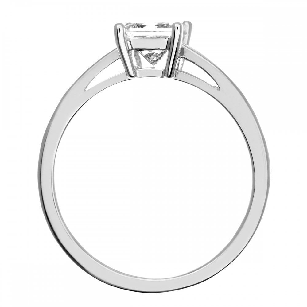 Platinum Engagement Ring, J/I Certified 0.75ct Diamond, Princess Cut