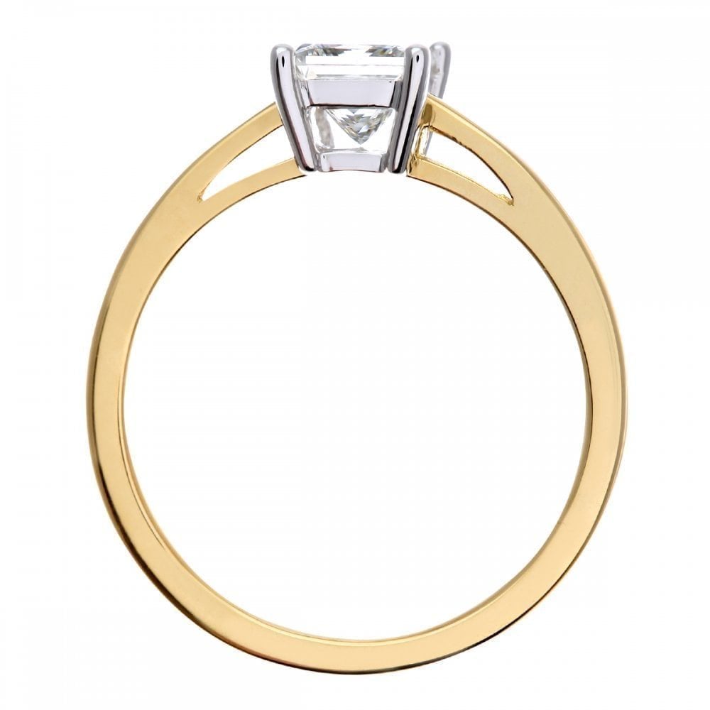 18ct Yellow Gold Engagement Ring, J/I Certified 0.75ct Diamond, Princess Cut