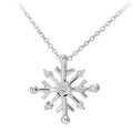 9ct White Gold Natural Diamond Snowflake Necklace, I2-I3 H-I Size 18 Inch