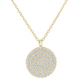 9ct Gold Natural Diamond Cluster Disc Necklace