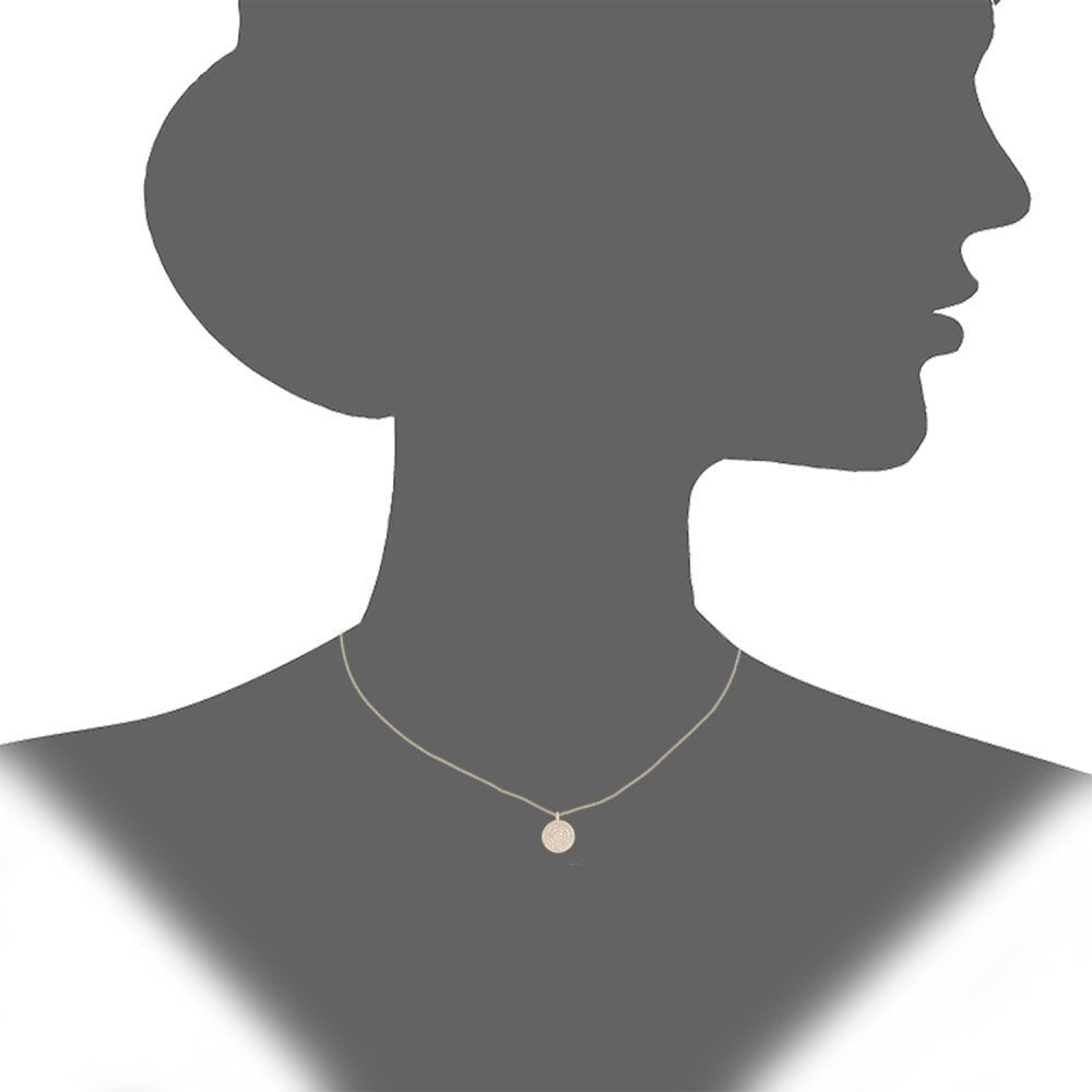 9ct Gold Natural Diamond Cluster Disc Necklace