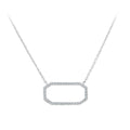 9ct White Gold Natural Diamond Octagon Necklace