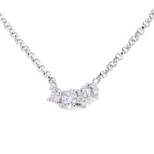 18ct White Gold 0.20 Carat Natural Diamond Trilogy Necklace