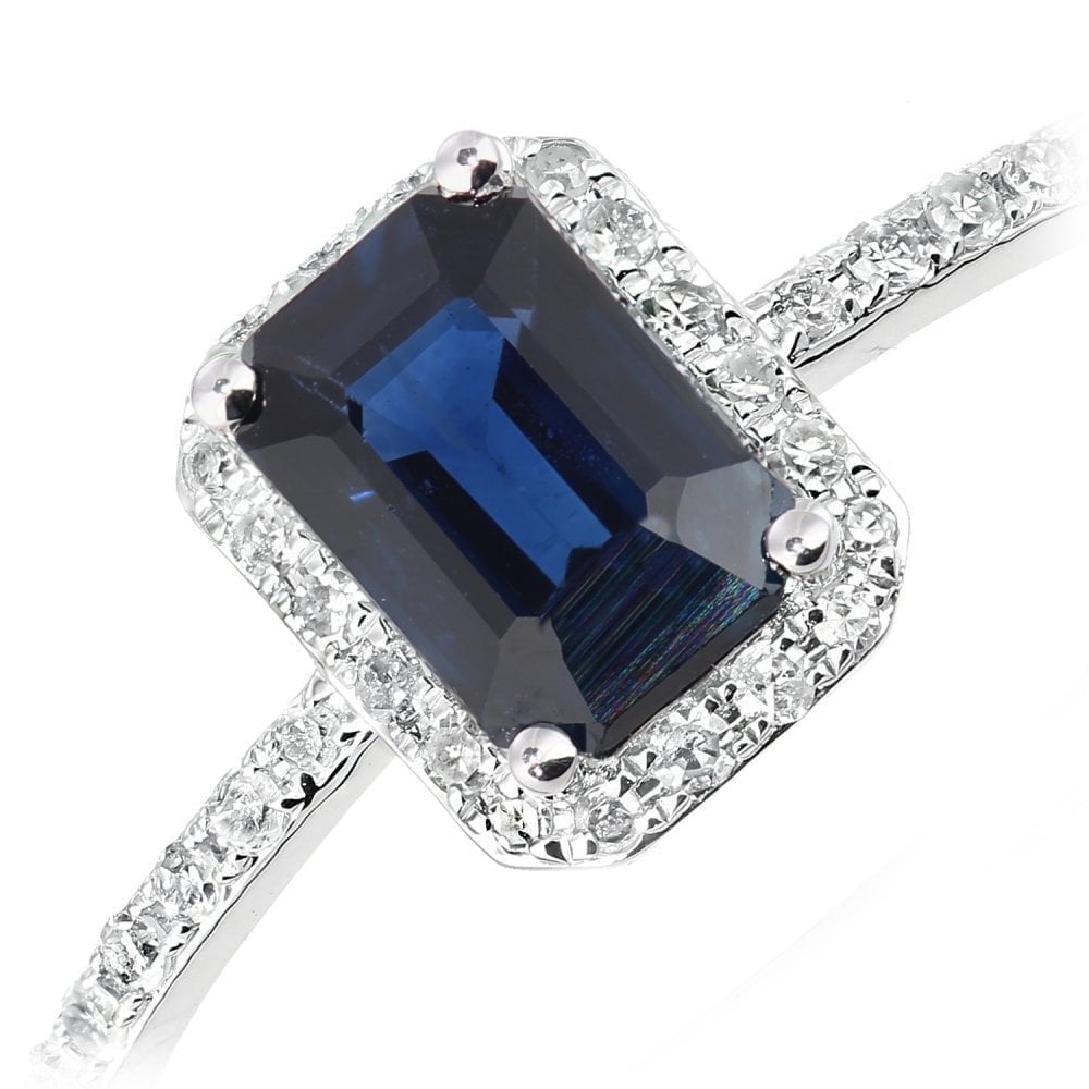 Octagon Blue Sapphire - detail view | Prime Jewellery