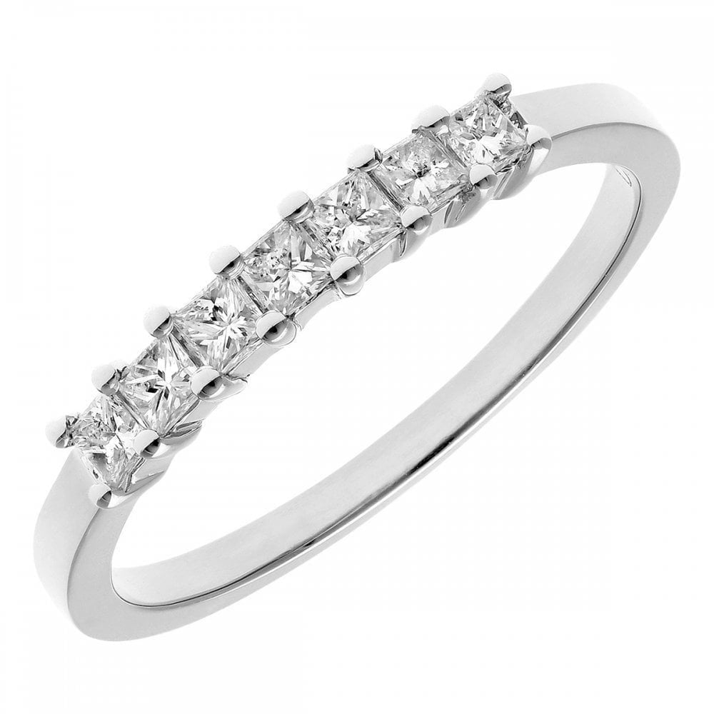 Platinum Eternity Ring, J/I Certified 0.33ct Diamonds, Princess Cut