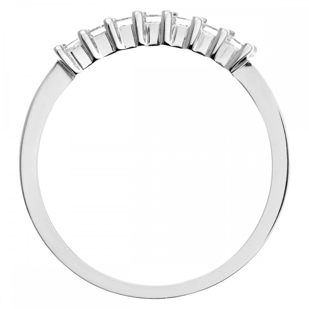 18ct White Gold Eternity Ring, J/I Certified 0.33ct Diamonds, Princess Cut