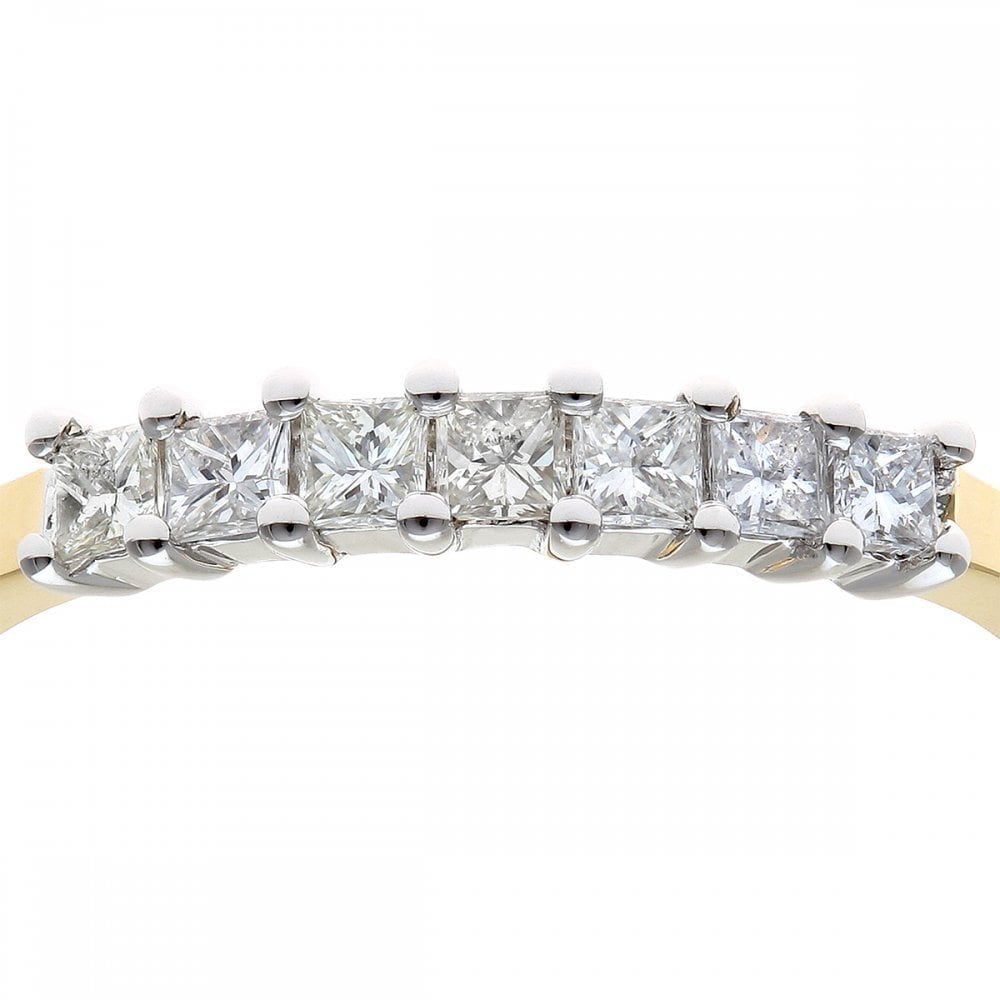 18ct Yellow Gold Eternity Ring, J/I Certified 0.33ct Diamonds, Princess Cut