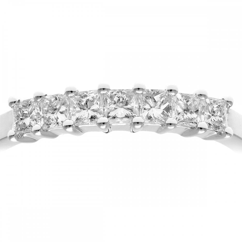 Platinum Eternity Ring, J/I Certified 0.50ct Diamonds, Princess Cut