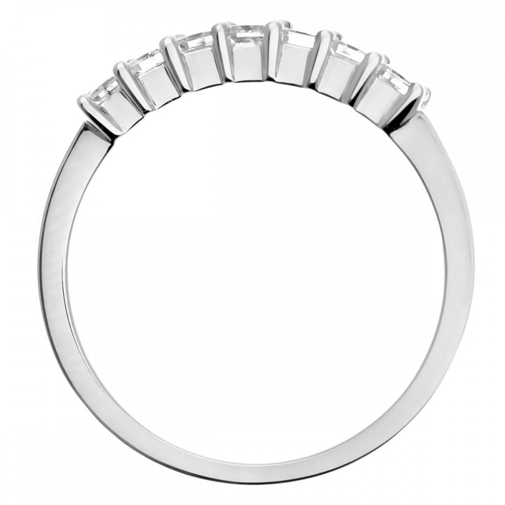 18ct White Gold Eternity Ring, J/I Certified 0.50ct Diamonds, Princess Cut