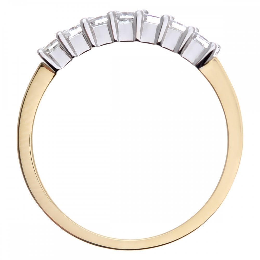 18ct Yellow Gold Eternity Ring, J/I Certified 0.50ct Diamonds, Princess Cut