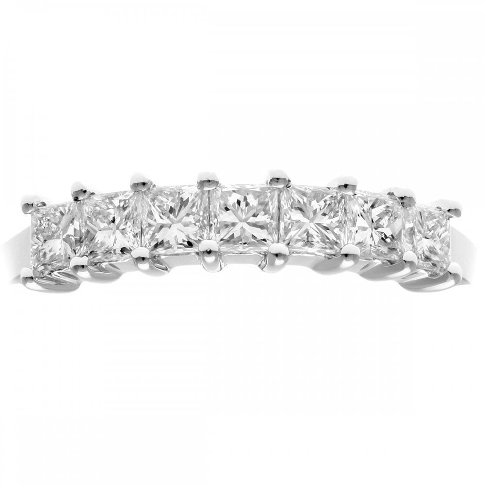 Platinum Eternity Ring, J/I Certified 0.75ct Diamonds, Princess Cut