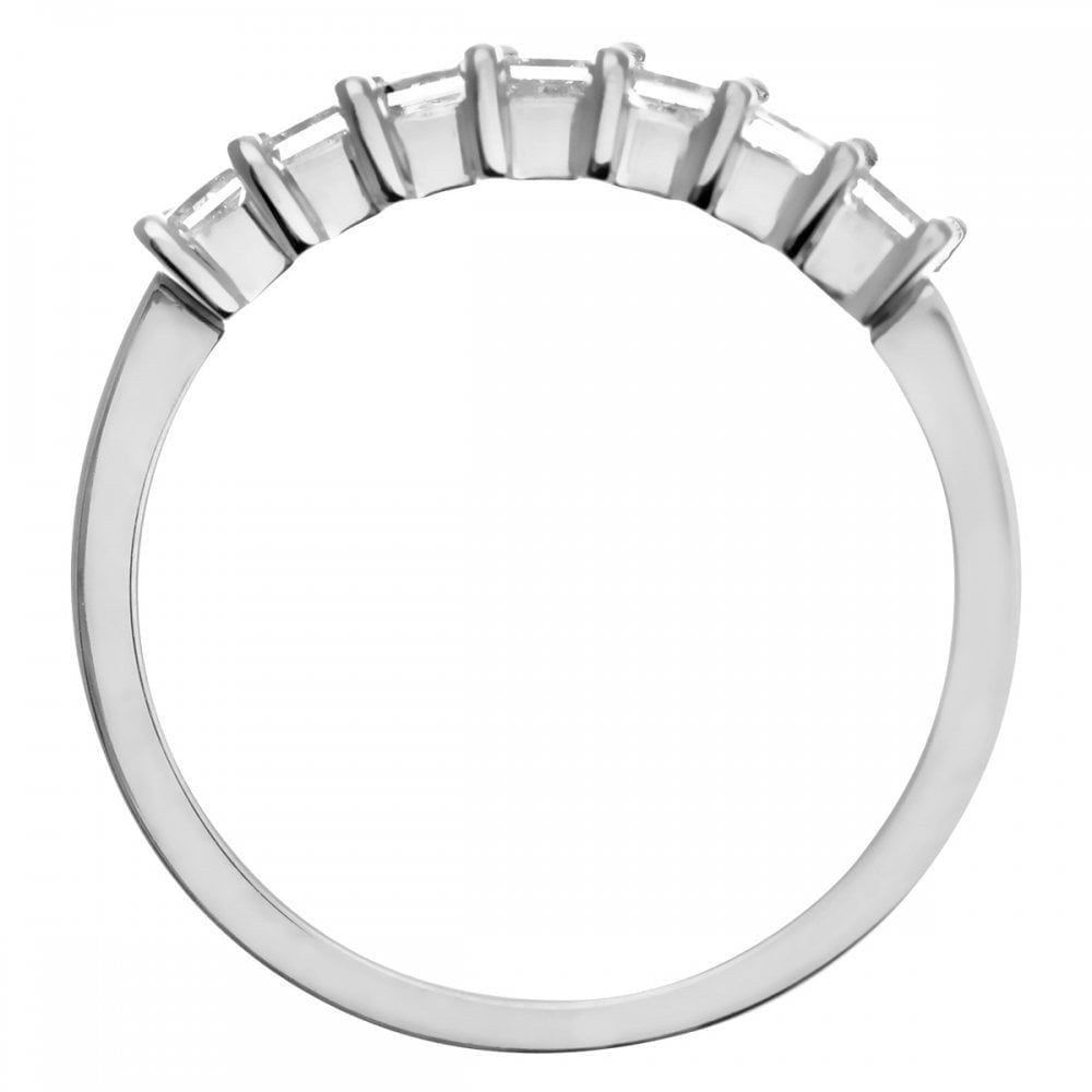 18ct White Gold Eternity Ring, J/I Certified 0.75ct Diamonds, Princess Cut