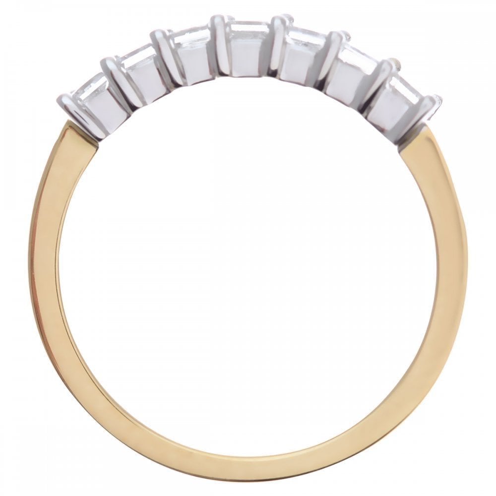 18ct Yellow Gold Eternity Ring, J/I Certified 0.75ct Diamonds, Princess Cut