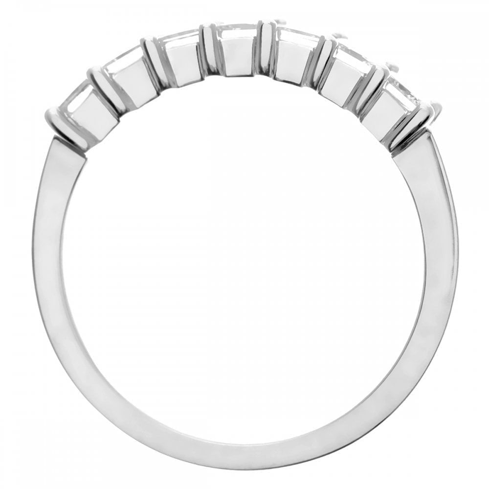 18ct White Gold Eternity Ring, J/I Certified 1ct Diamonds, Princess Cut