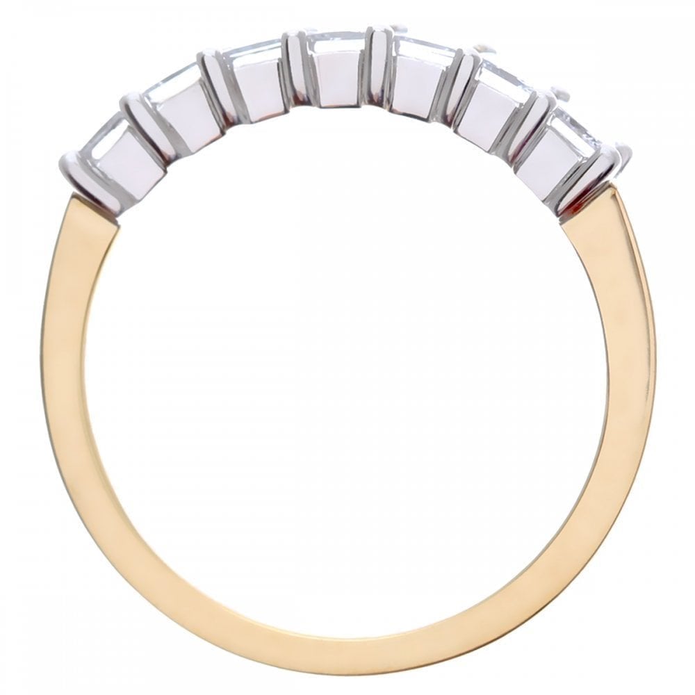 18ct Yellow Gold Eternity Ring, J/I Certified 1ct Diamonds, Princess Cut