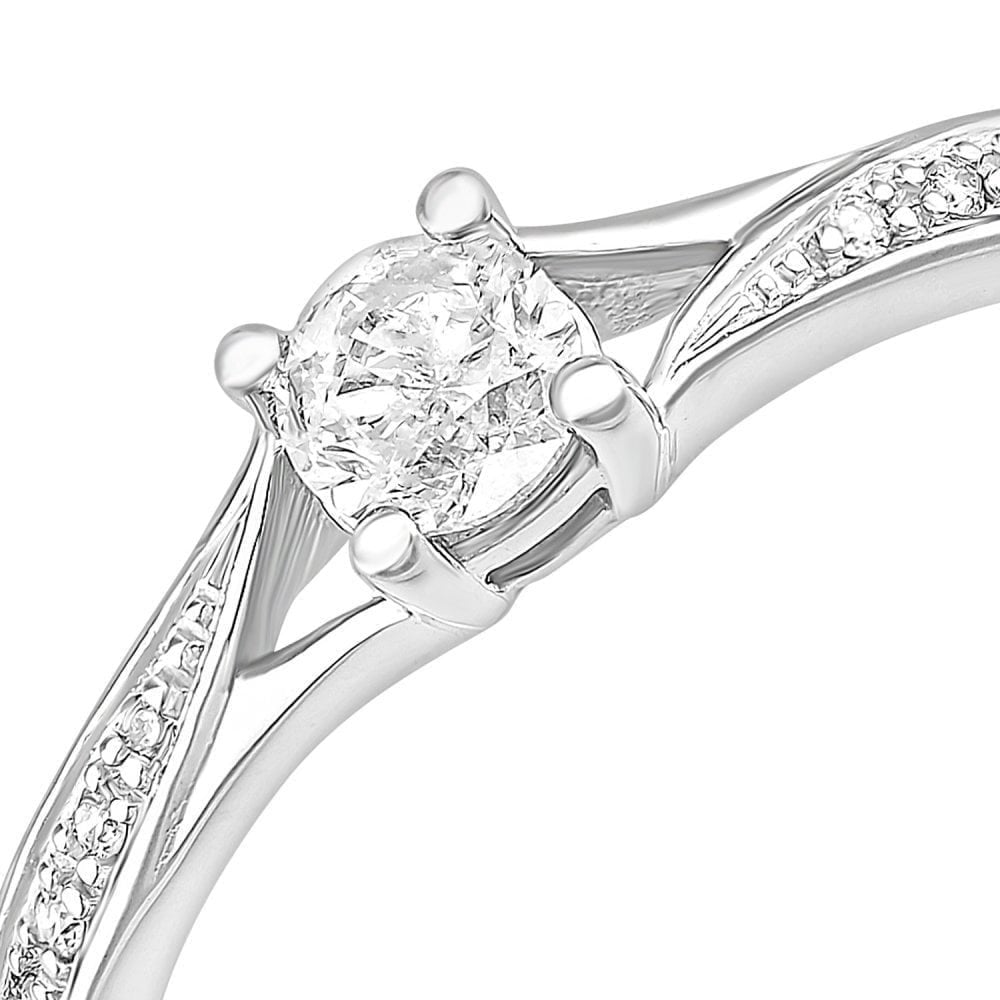 18ct White Gold 0.25ct Diamond Engagement Ring