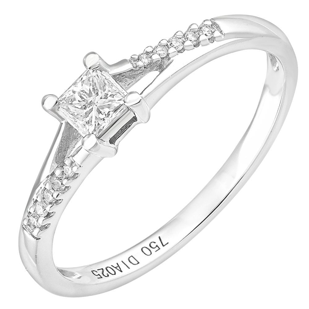 18ct White Gold 0.25ct Diamond Engagement Ring