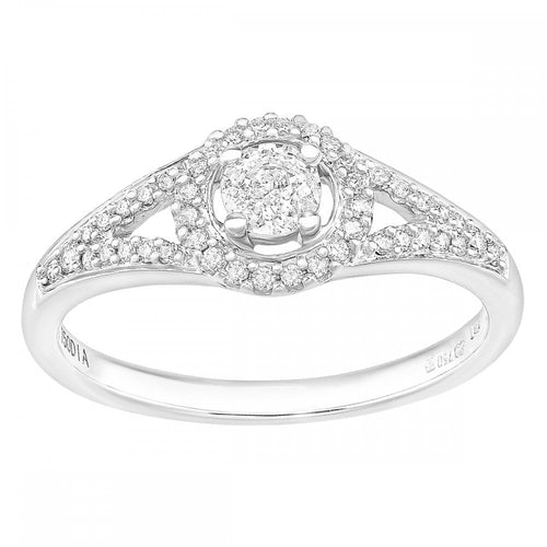 18ct White Gold Round Halo 0.40ct Diamond Engagement Ring