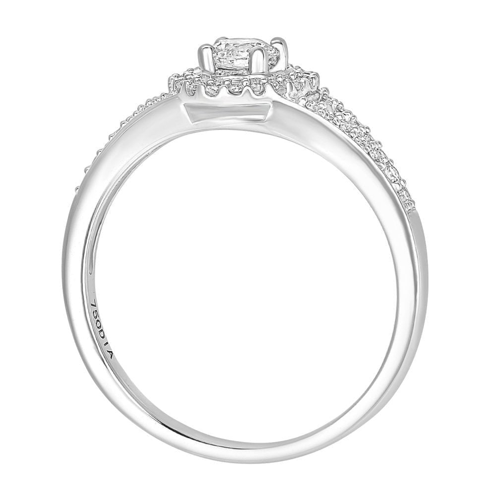 18ct White Gold Round Halo 0.40ct Diamond Engagement Ring