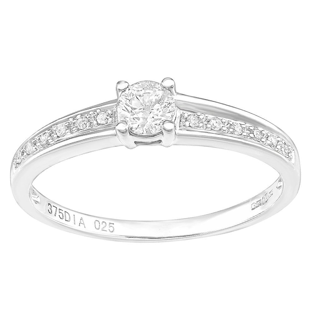 9ct White Gold 0.25ct Diamond Engagement Ring