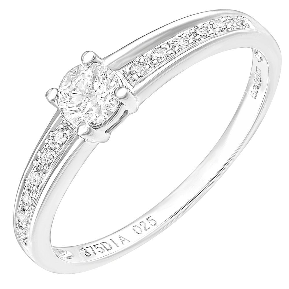 9ct White Gold 0.25ct Diamond Engagement Ring
