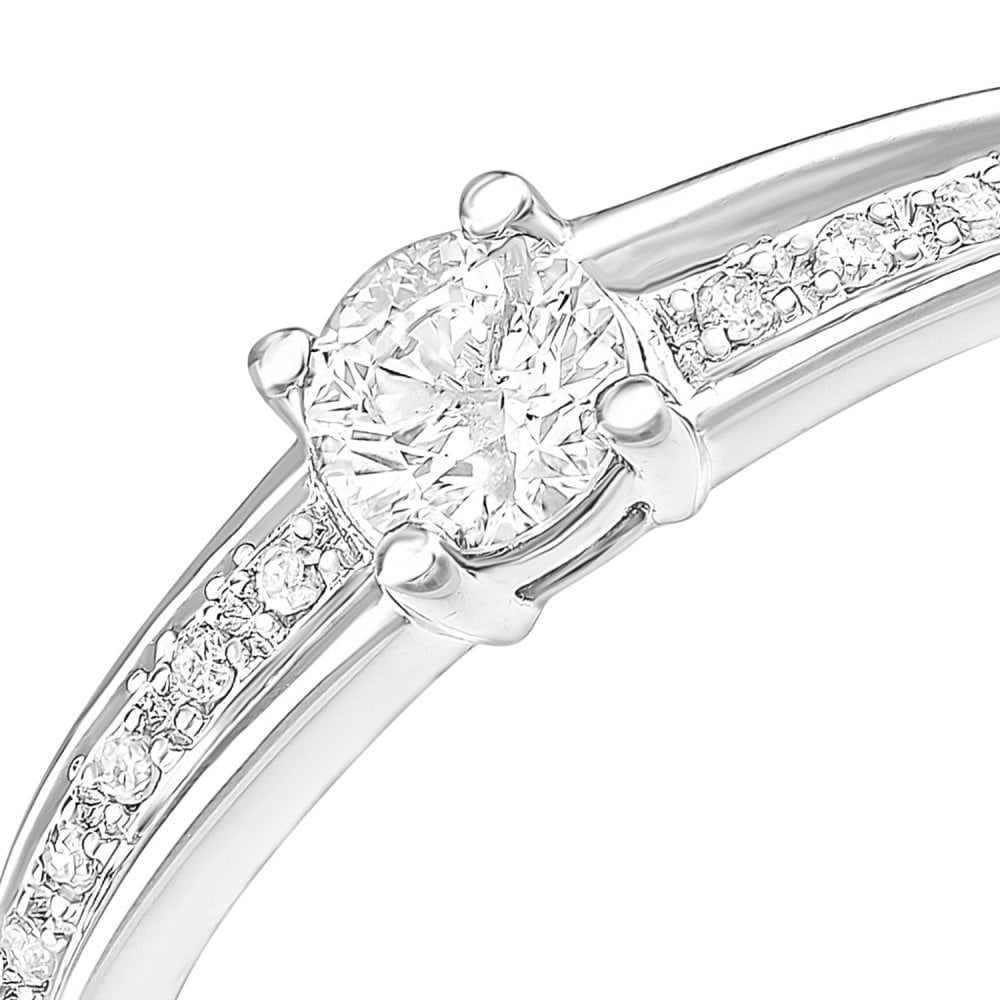 9ct White Gold 0.25ct Diamond Engagement Ring
