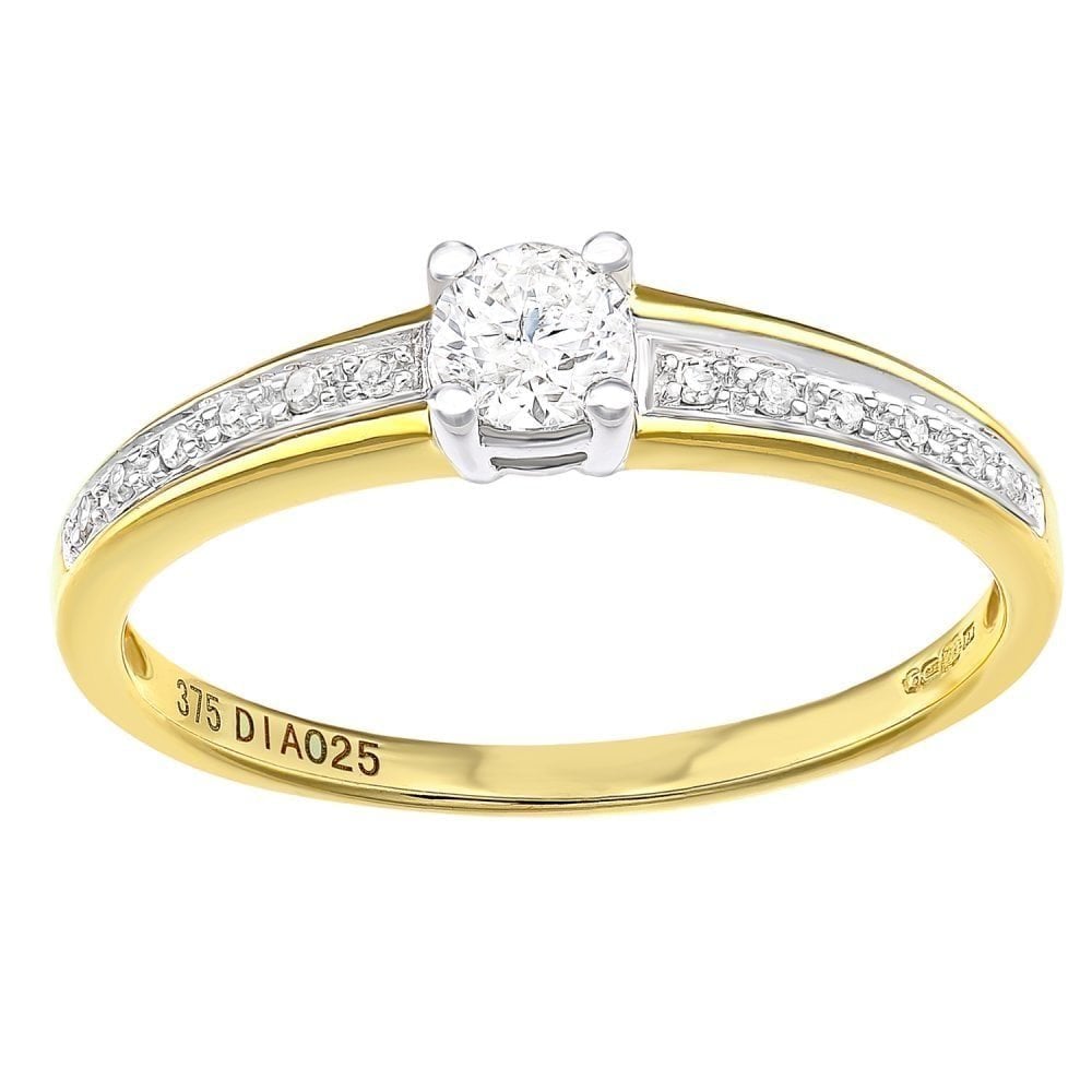 9ct Yellow Gold 0.25ct Diamond Engagement Ring