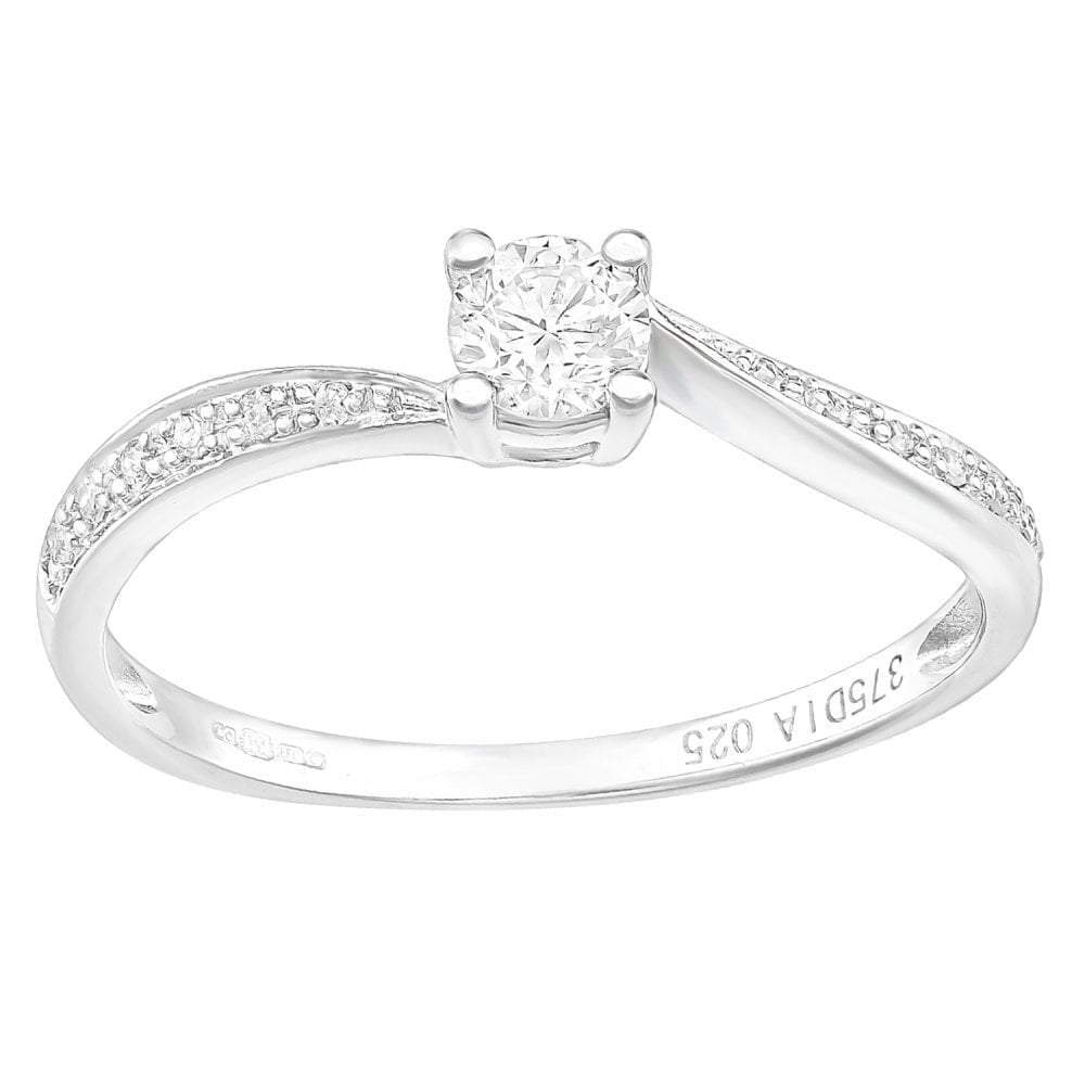 9ct White Gold 0.25ct Diamond Engagement Ring