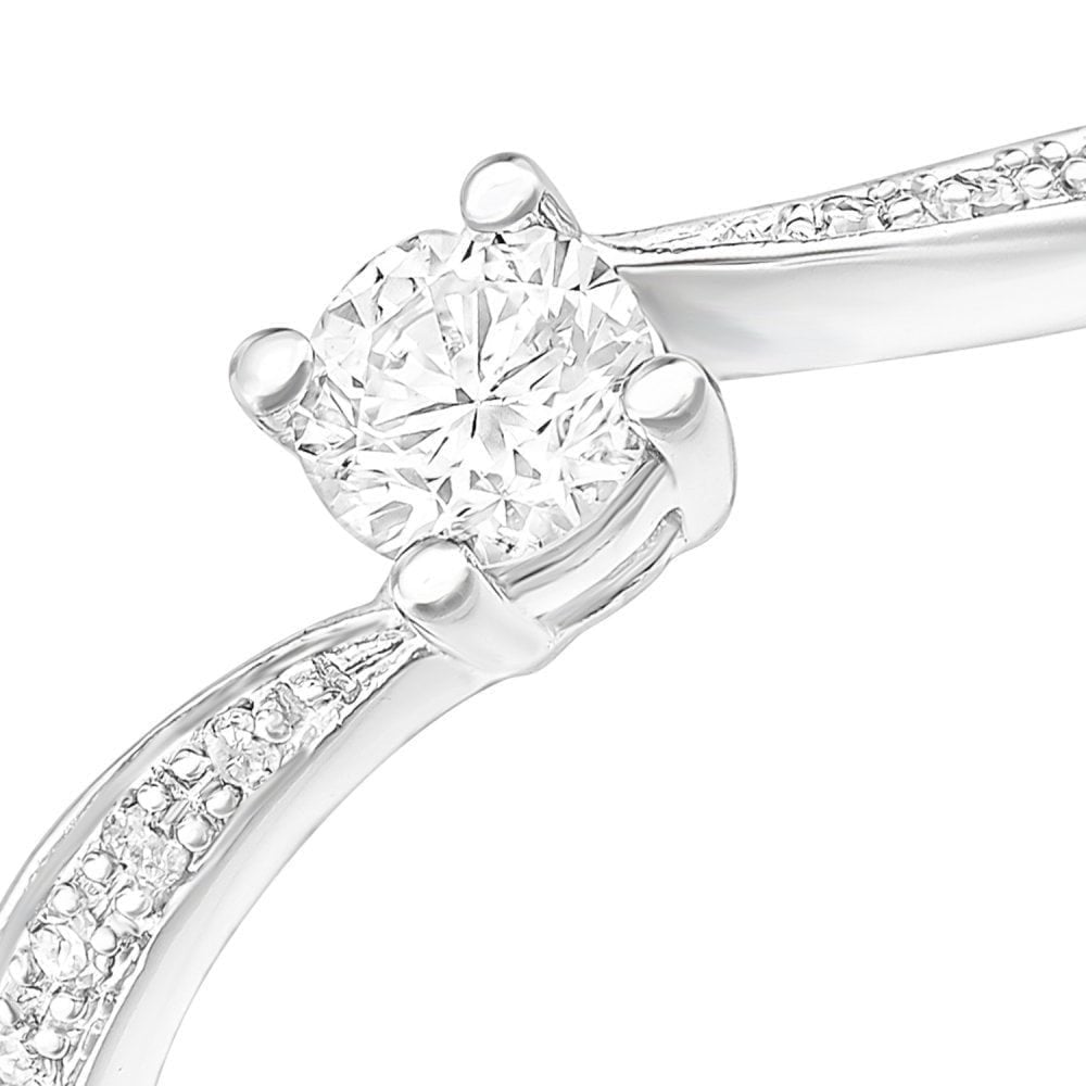 9ct White Gold 0.25ct Diamond Engagement Ring