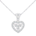9ct White Gold 0.12 Carat Natural Diamond Heart Trilogy Necklace