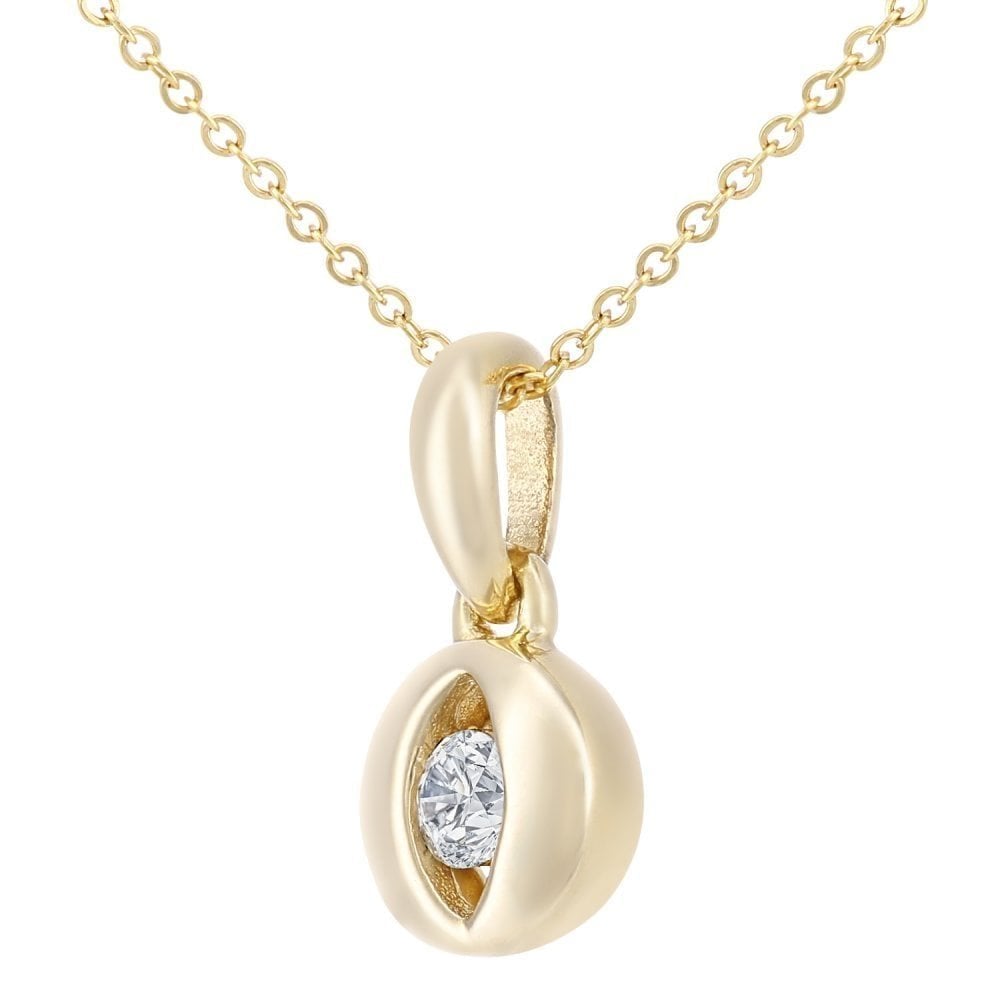 9ct Gold Natural Diamond Solitaire Necklace