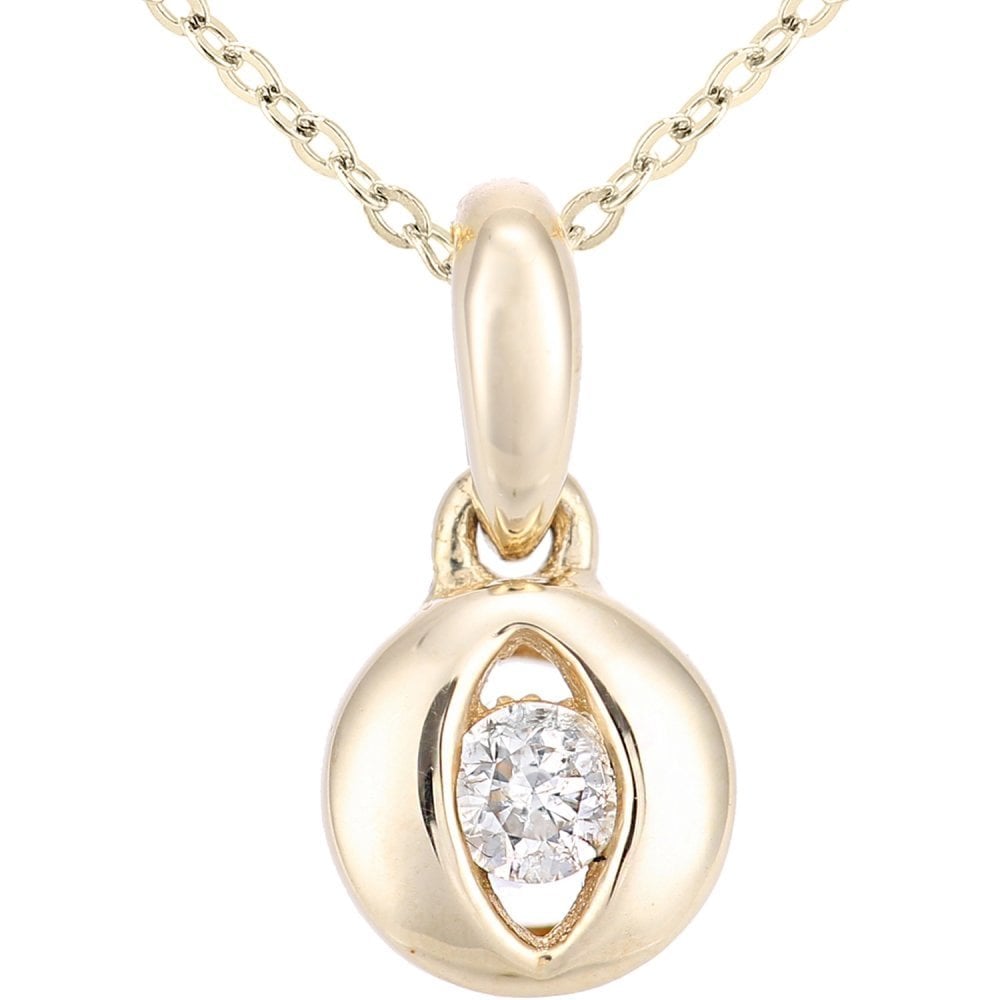 9ct Gold Natural Diamond Solitaire Necklace