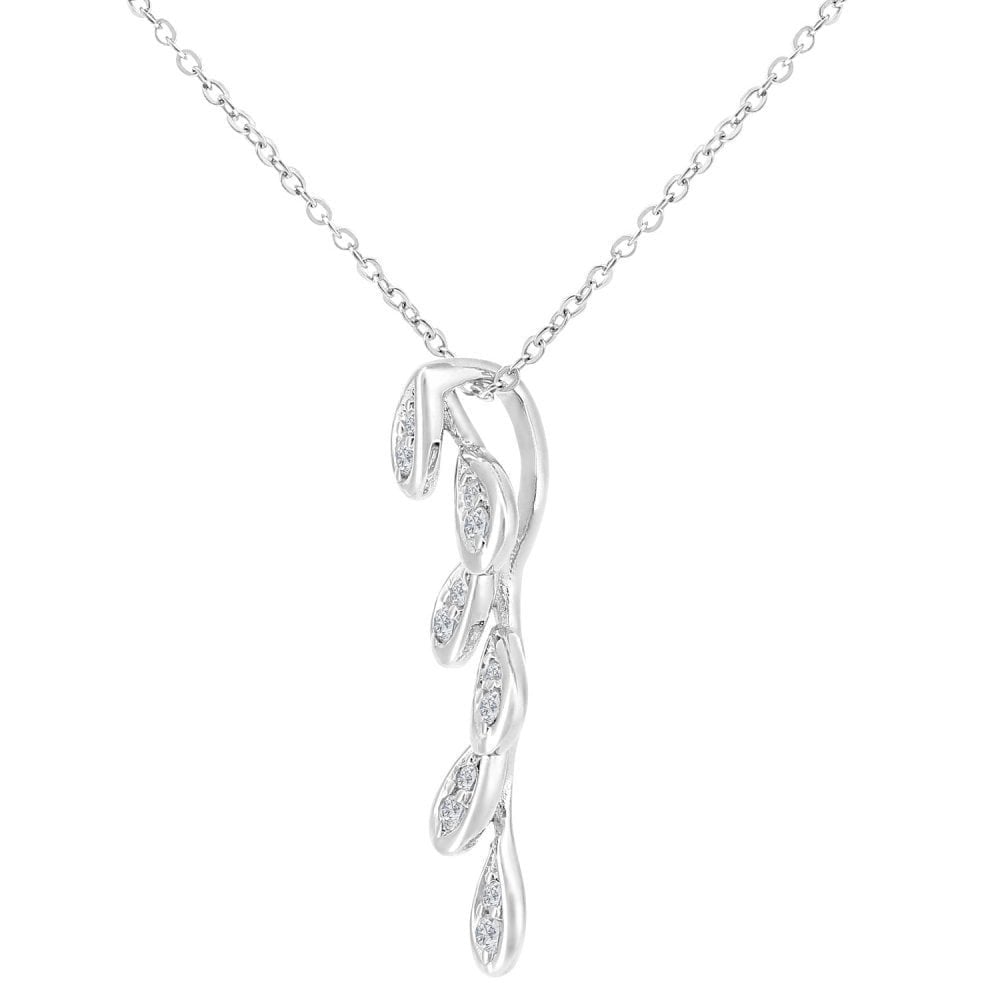 9ct White Gold 0.10ct Natural Diamond Necklace