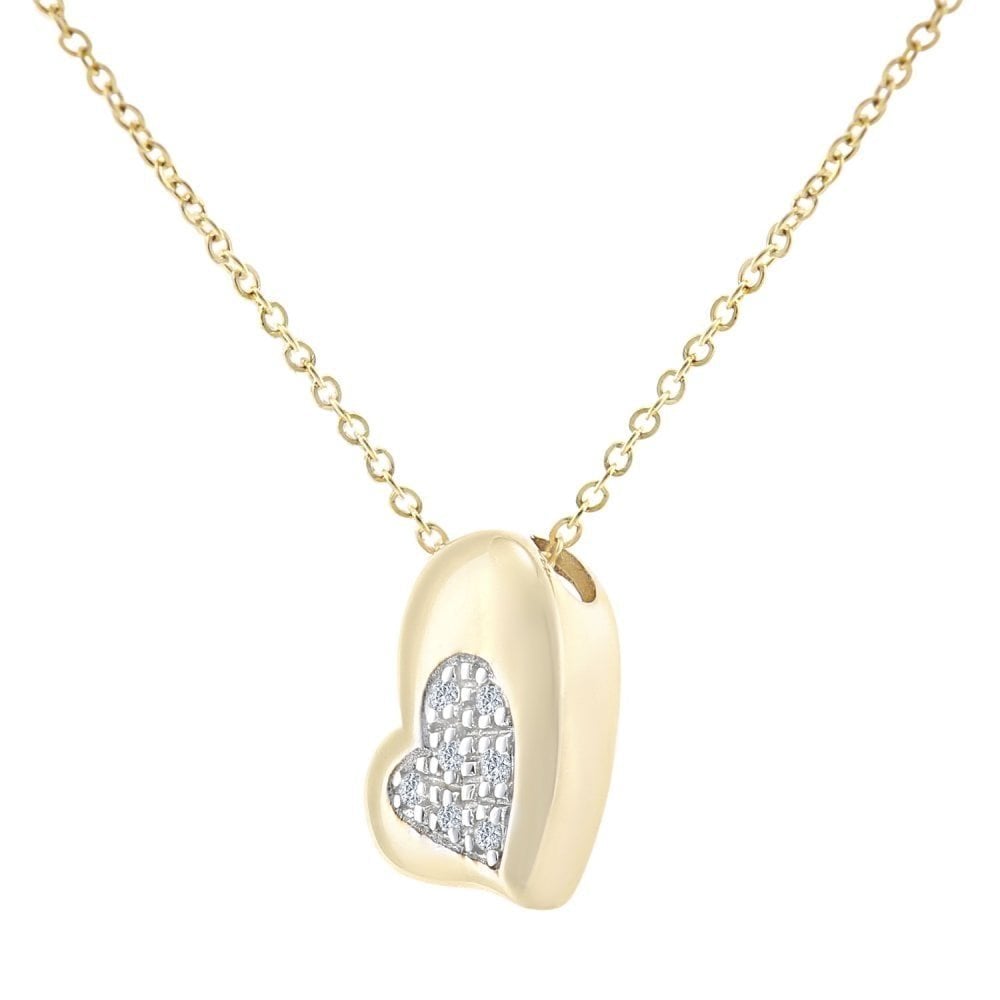 9ct Gold Natural Diamond Heart Necklace