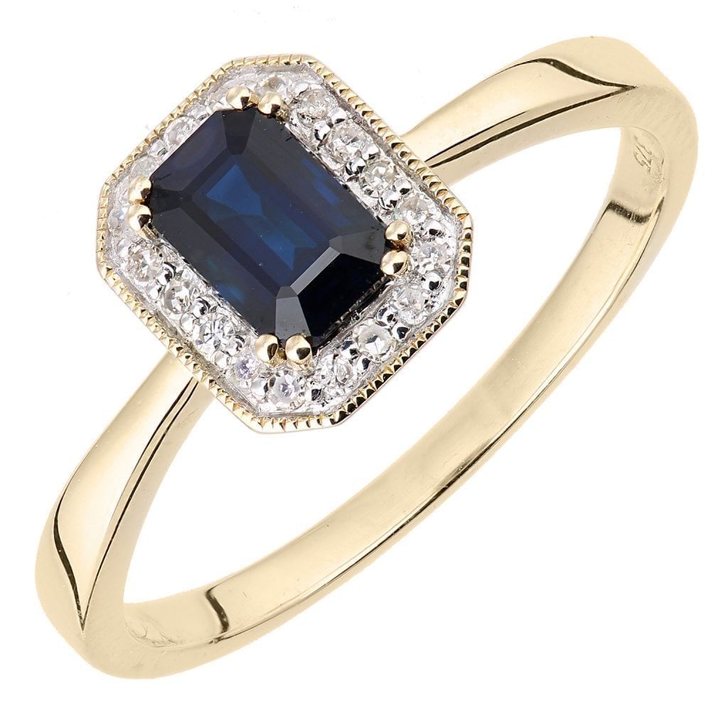 Octagon Blue Sapphire - detail view | Prime Jewellery