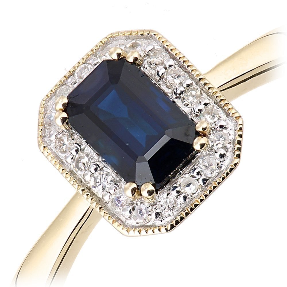 Octagon Blue Sapphire - detail view | Prime Jewellery
