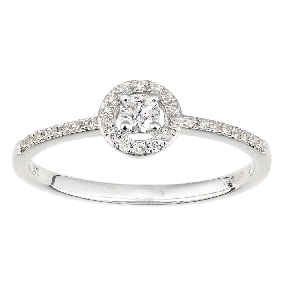Diamond Halo Engagement - detail view | Prime Jewellery
