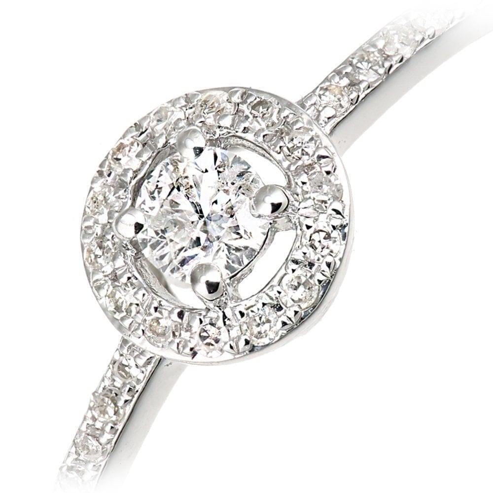 Diamond Halo Engagement - detail view | Prime Jewellery