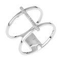 9ct White Gold Natural Diamond Wide Stacker Eternity Band Ring, I2-I3 H-I