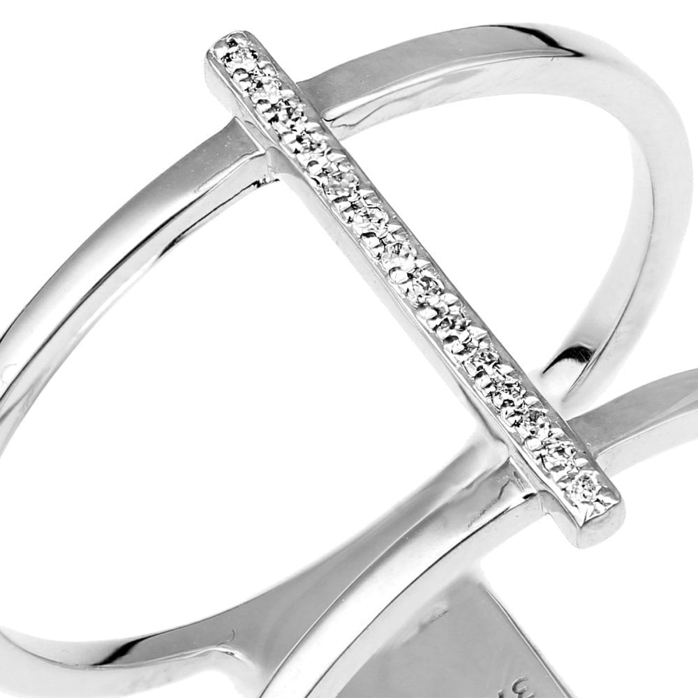 9ct White Gold Natural Diamond Wide Stacker Eternity Band Ring, I2-I3 H-I
