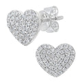 18ct White Gold 0.25ct Natural Diamond Heart Stud Earrings