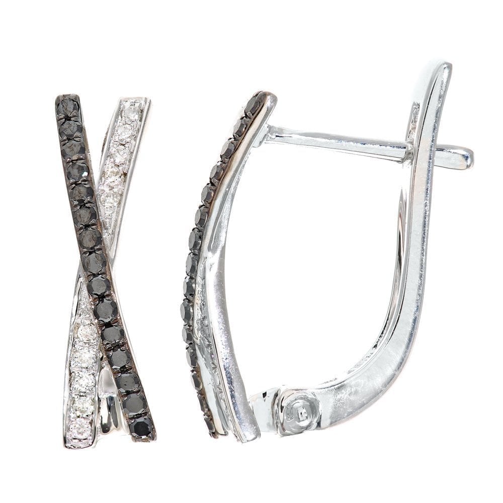 Diamond Hoop Earrings 9ct White Gold | Prime Jewellery