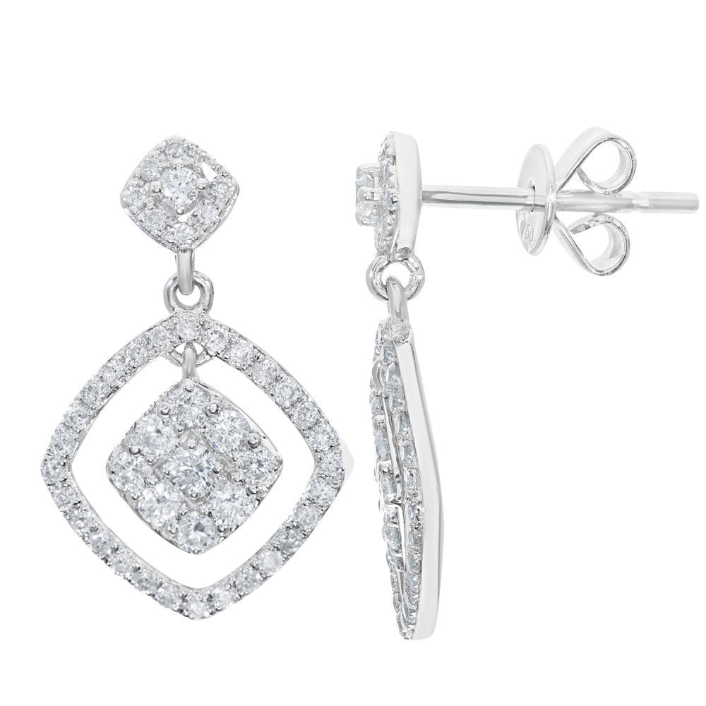 Diamond Drop Earrings - detail view | Prime Jewellery