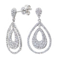 18ct White Gold 0.55 Carat Natural Diamond Teardrop Earrings